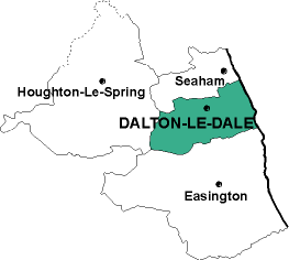 Map showing parishes adjacent to Dalton-le-Dale St. Andrew