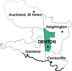 Map showing parishes adjacent to Denton St. Mary