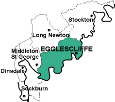 Map showing parishes adjacent to Egglescliffe St. John the Baptist