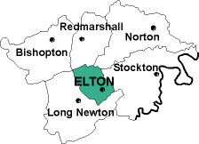 Map showing parishes adjacent to Elton St. John