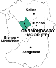 Map showing parishes adjacent to Garmondsway Moor