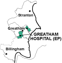 Map showing parishes adjacent to Greatham Hospital