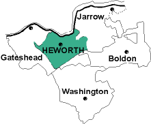 Map showing parishes adjacent to Heworth St. Mary