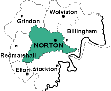 Map showing parishes adjacent to Norton St. Mary