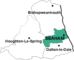 Map showing parishes adjacent to Seaham St. Mary