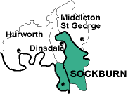 Map showing parishes adjacent to Sockburn Girsby, All Saints