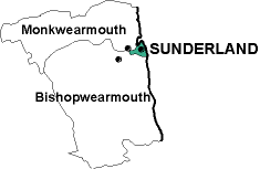 Map showing parishes adjacent to Sunderland St. Oswald