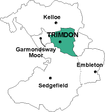 Map showing parishes adjacent to Trimdon St. Mary Magdalene