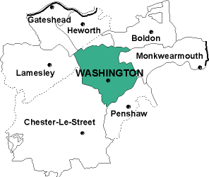 Map showing parishes adjacent to Washington Holy Trinity