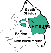 Map showing parishes adjacent to Whitburn St. Mary