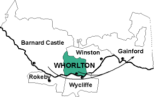 Map showing parishes adjacent to Whorlton St. Mary
