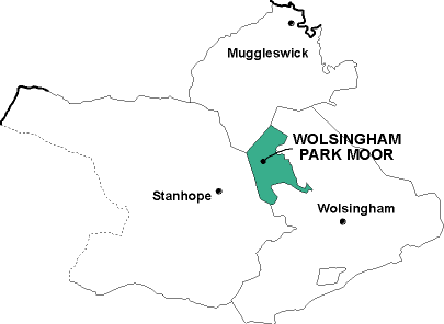 Map showing parishes adjacent to Wolsingham Park Moor