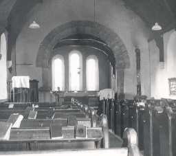 Interior of St Mary's Church, Holystone. Photo Northumberland County Council, 1956. Interior of St Mary's Church, Holystone. Photo Northumberland County Council, 1956.