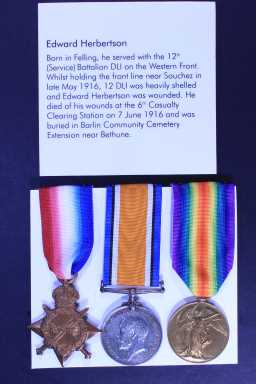 British War Medal (1914-20) - 13971 PTE. E. HERBERTSON. DURH