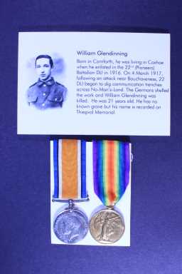 British War Medal (1914-20) - 22-407 PTE. W. GLENDINNING. DU