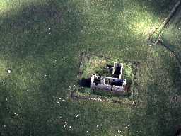 Low Chibburn Preceptory from the air. Photo by Northumberland County Council, 1997.