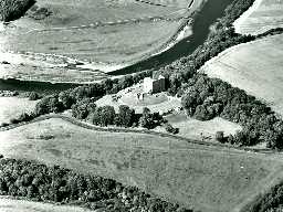 Norham Castle from the air. Copyright Tim Gates, 2003.
