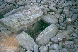 Cist in cairn at Blawearie, Bewick. Photo by Northumberland County Council.