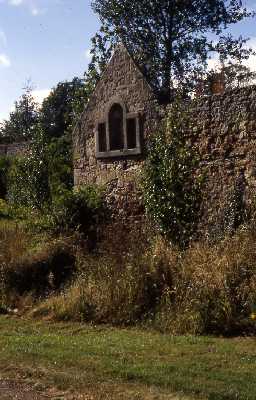 The garden walls at Berrington House showing the gable end of what may be an earlier manor house. Photo by Peter Ryder.