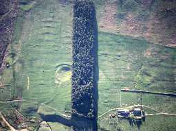 Aerial view of the scooped settlement at Mounthooly. Photo © Tim Gates.