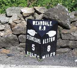 Milepost, A689,  west of Park Level Mine 2003