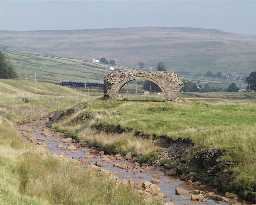 Lintzgarth Smelt Mill Flue, Rookhope in its landscape setting 2002