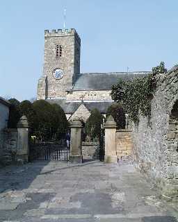 Gate Piers, Gates and Walls with Church of St Mary & St Stephen, Wolsingham 2003