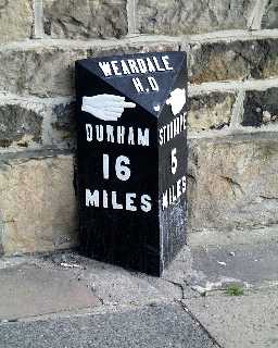 Milestone in front of 12 High Street, Wolsingham 2002