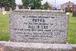 Headstone to Peter Lee 2006