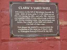 Plaque above site of well, Darlington
