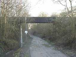 Lartington railway aqueduct view south along railway line.  March 2001