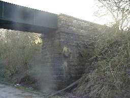 Lartington railway aqueduct, west abutment. March 2001