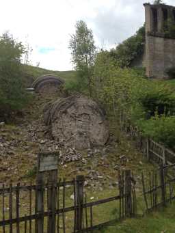 Detail of Western collapsed structure, and Southern Butress, South Bank Looking South West 1 03/06/2015