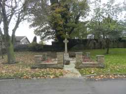 Long shot of front of Iveston War Memorial 2016