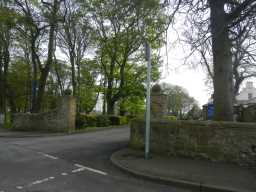 Front wall and gate piers of Hallgarth manor hotel 2016