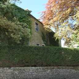 photograph of hedge and High Green Farmhouse & Outbuilding, Mickleton 2016