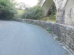 photograph of wall and road beside Lune Bridge 2016