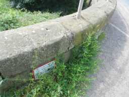 Photograph of plaque at bridge over Broomside Cutting 2016