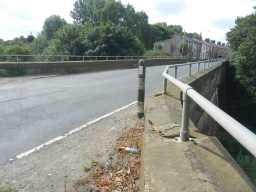 Photograph of road post at bridge over Broomside Cutting 2016