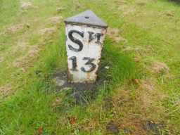 Photograph of side of Milepost, 10 metres north of Restalrig 2016