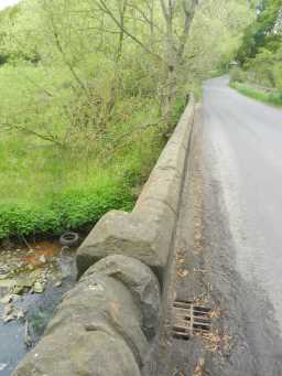 Photograph of road and wall on Upper Forge Bridge, Urpeth 2016