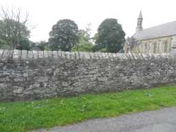 Front wall of St. John the Evangelist's Church, Lynesack 2016