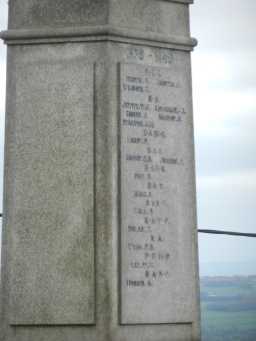 Photograph of side of base of Billy Hill War Memorial 2016