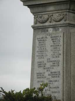 Photograph of inscription on Billy Hill War Memorial 2016