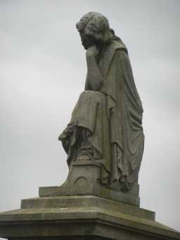 Photograph from right of figure on Billy Hill War Memorial 2016