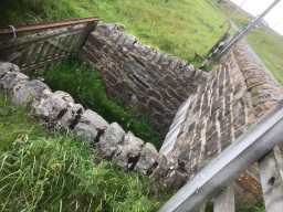 Photograph of side of Lintzgarth Bridge over Rookhope Burn, Rookhope 2016