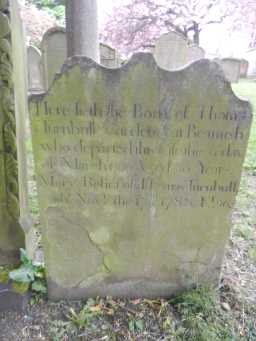 Photograph of inscription on Turnbull Tomb at St Margaret, Tanfield 2016