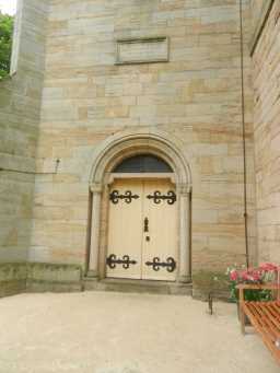 Photograph of door at St. Margaret of Antioch Church 2016