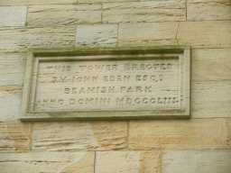 Photograph of inscription at St. Margaret of Antioch Church 2016