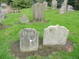Photograph of front of Beckwith Headstones, Church of St Ebba 2016